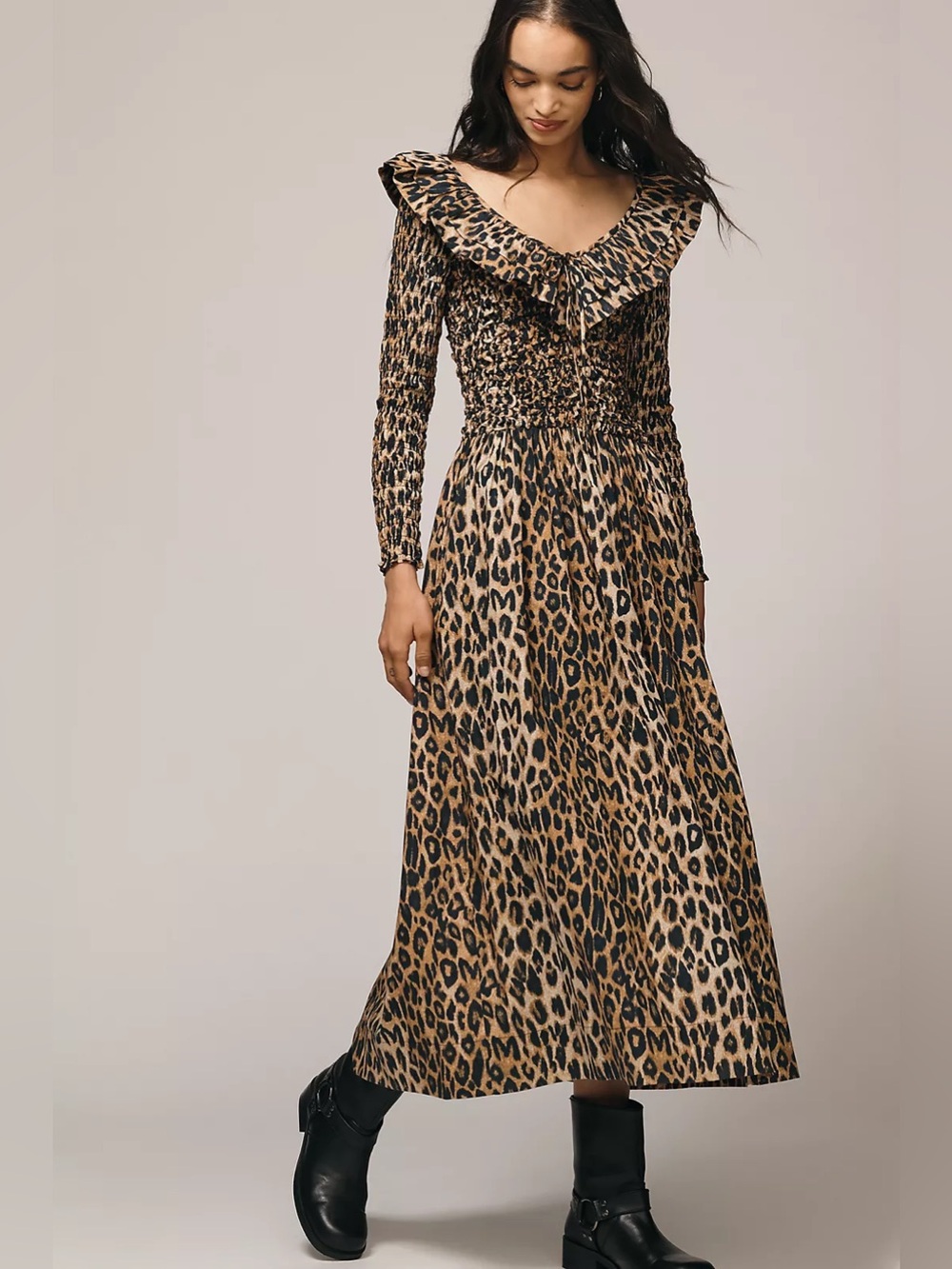 DAMSON MADDER Harper Shirred Midi Dress 6